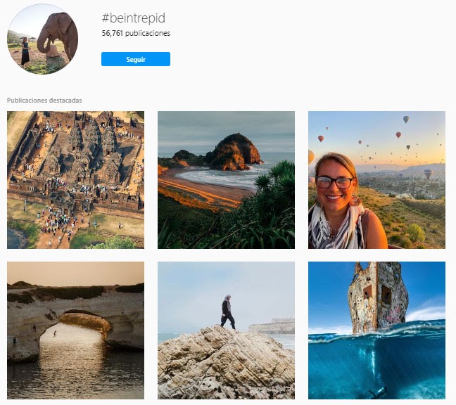 instagram de intrepid travel